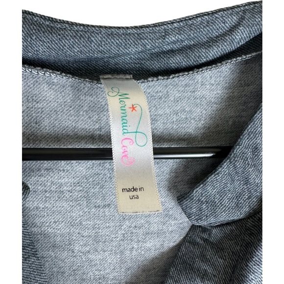 Mermaid Cove 2XL Tunic Gray Blue With Buttoned Slouchy Sleeves EUC - Picture 4 of 4